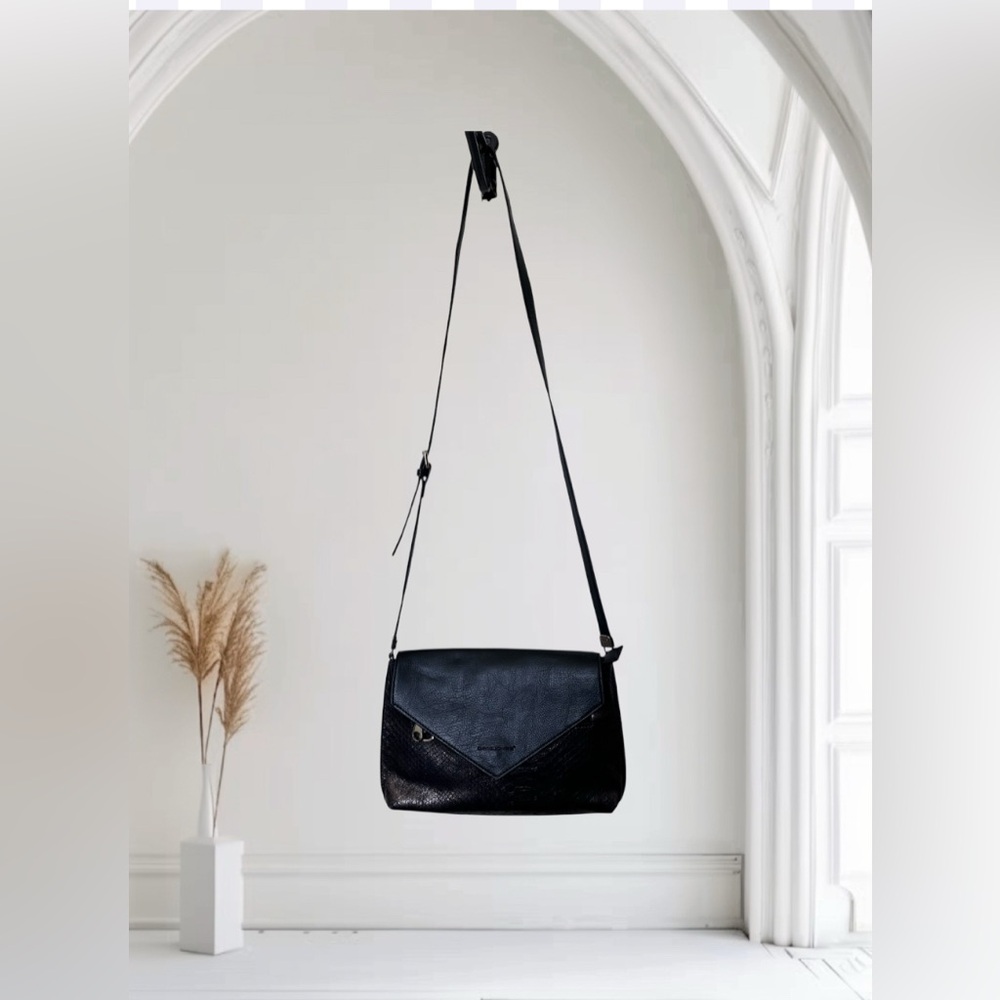 David Jones Paris Bronze Metallic Python Crossbody Bag